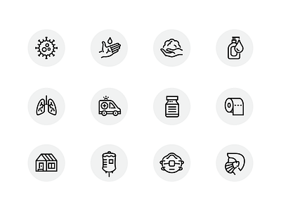 Chunky lines for Corona coronavirus covid19 design icon icon set pack