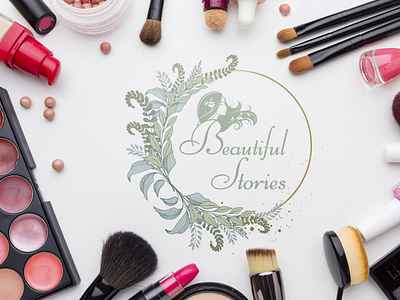 Beautiful Stories Logo Design On Makeup Mockup