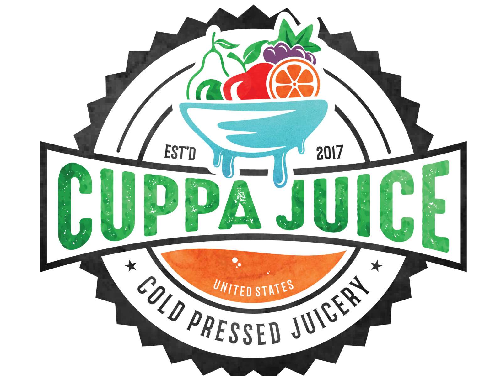 Cuppa Juice Vintage Watercolor Logo Design by Logo Crafts on Dribbble