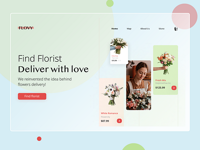Flowy - Website app application application ui bouquet branding florist flowers mobile app web webdesign website