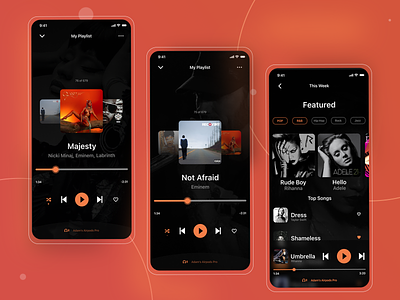 Music Player business dark design designer hobby mobile mobile app music music player play player streaming theme user experience user interface
