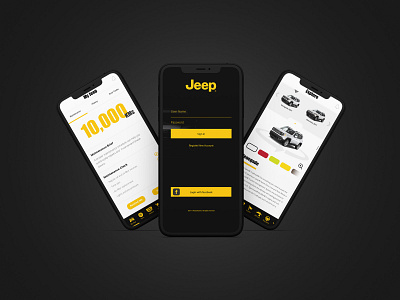 Jeep Mobile App app concept automotive black cars jeep yellow