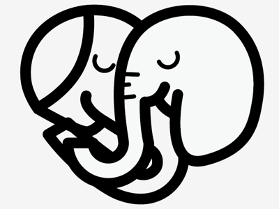 Elephant Love elephant heart logo