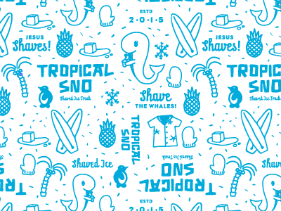 Cute Thangs blue cute cyan palm tree pattern penguin pineapple snowflake surfboard tropical sno type whale