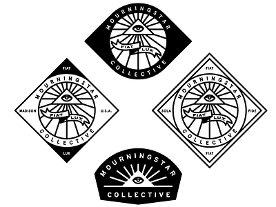 Mourning These Rejections badges black and white design eye icons mourningstar collective typography