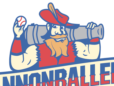 Cannonballers ballers baseball cannon cannonballers columbia illustration logo