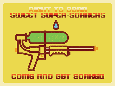 Come and Take It bear arms soaked super soaker texture type water gun wet