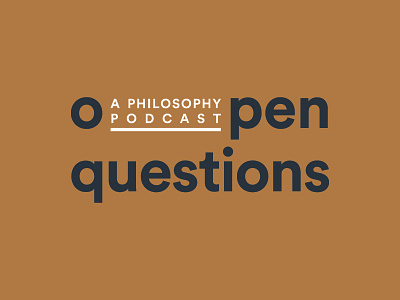 Open Questions brown circular logo logos logotype open questions philosophy podcast type typography yellow