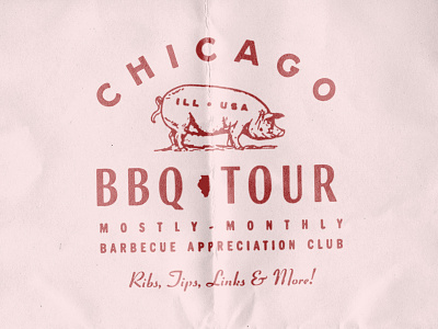 CHI BBQ barbecue bbq chicago design illinois pig red tour type