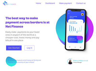 Fin-tech website hero page app design ui ux