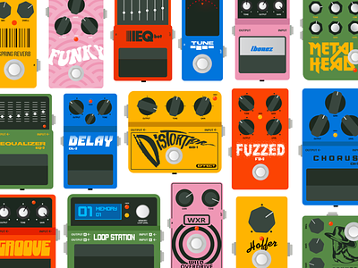 Guitar Pedals graphic design guitar illustration pedal