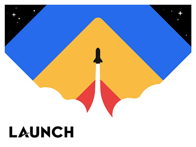 Launch illustration retro space
