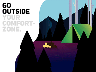 #GoOutside camp campfire forest gif hello dribbble outdoor sky tent timelaps