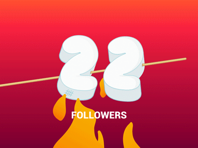 22 🎉 22 adobe camp followers hello dribbble illustration marshmallow red thank you