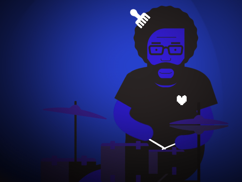 Questlove - The Roots blue drum drummer illustration questlove the roots