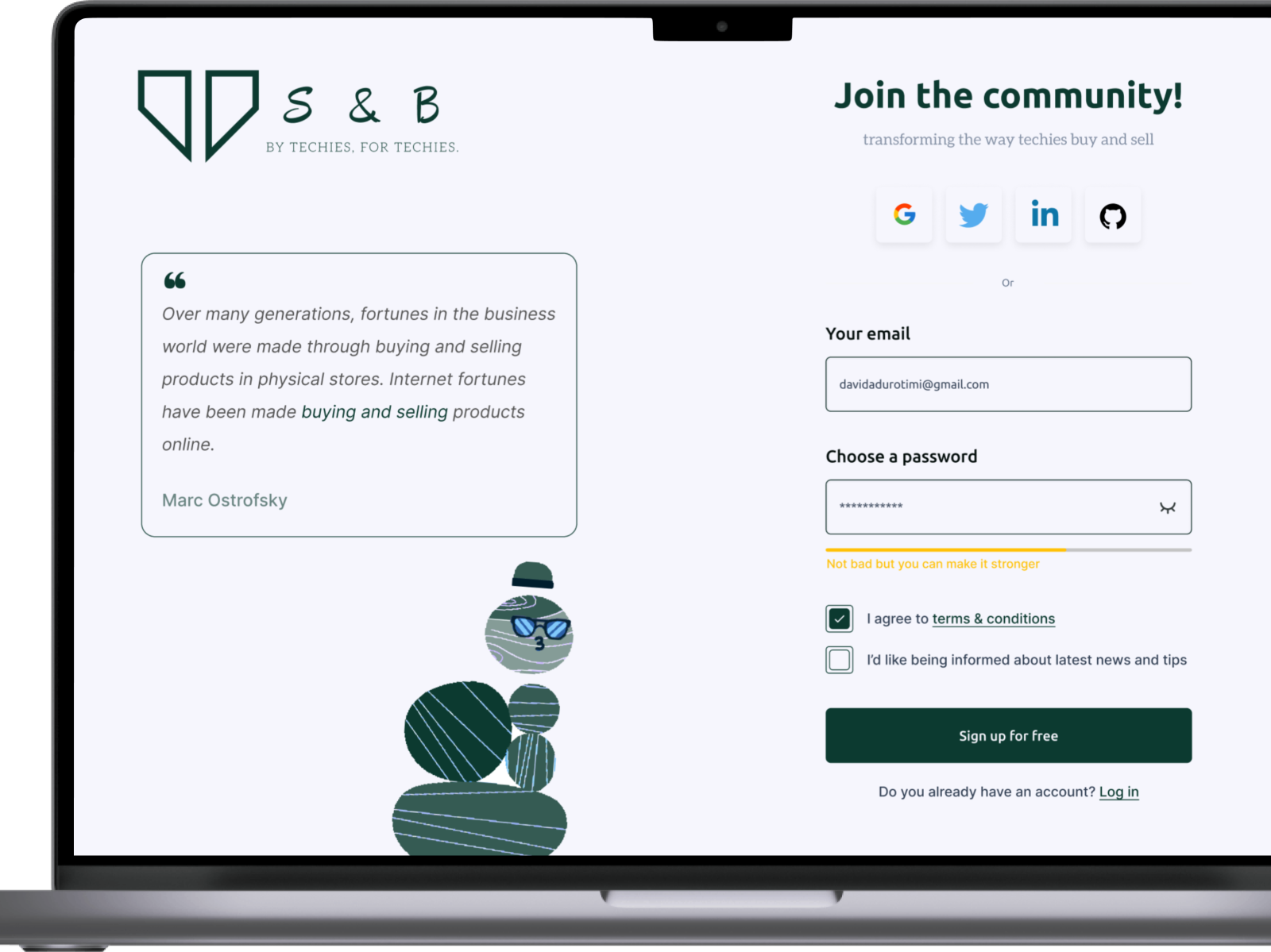 Sign-up page for an e-commerce store. by David Adurotimi on Dribbble