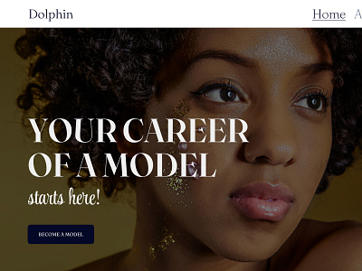 Landing page for a modelling agency.