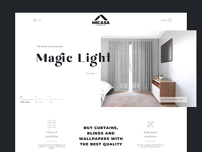 Micasa rebranding and website art blind branding courtain dark decor decoration illustration interface logo redesign ui ux website