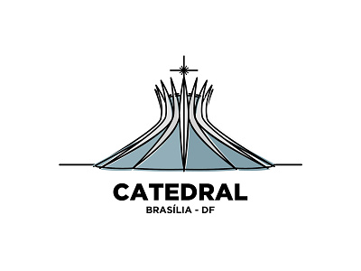 Catedral brasil brasilia catedral church illustration logo peace