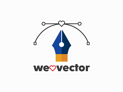 We Love Vector blue design dribbble heart illustration love pen tool sticker vector