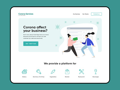 Corona - Covid19 Services Landing page