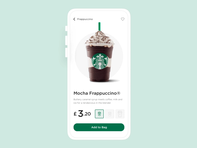 Coffee Ordering Animation (Starbucks) add to cart affter effects animation cappuccino clean coffee coffee app concept deliver drinks minimal animation mocha order confirmation order details order food product detail starbucks starbucks design starbucks ui ui design