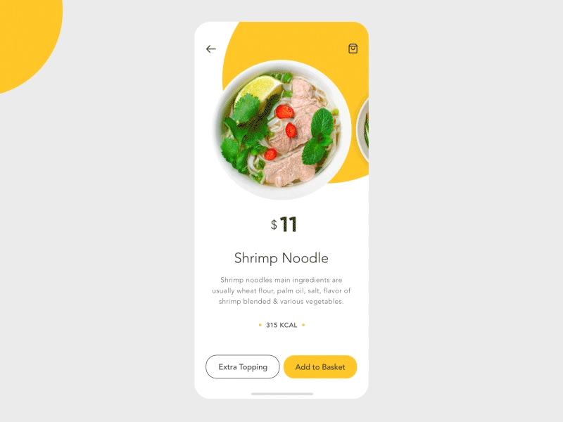 Ordering Food Animation add to basket add to cart animation beef clean ui concept deliver food food and drink food app gif noodles order order details order food order management ordering product detail shipping topping
