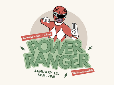Career Center - Guest Speaker - The Red Power Ranger app branding design graphic design illustration logo typography ui ux vector