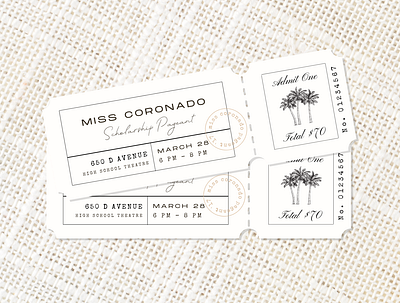 Miss Coronado Tickets branding design graphic design illustration logo typography vector