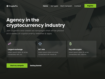 CryptoFix Hero graphic design ui