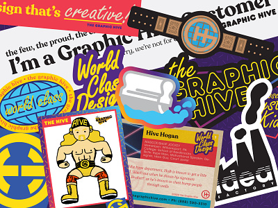 The Graphic Hive Rebrand Flash agency branding bumper sticker business card creativity design graphic design icon logo pennsylvania retro screenprint vector wrestling