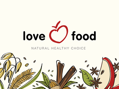 Love Food Branding brand design brand identity branding food branding health healthyfood illustration logo