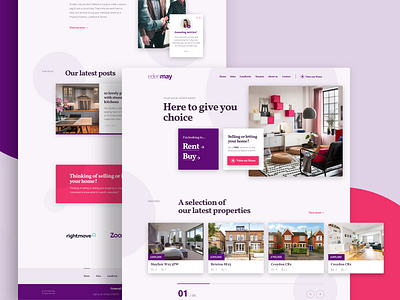 Estate Agents Home Page company website estate agency estate agent estate agent website estate agents estate agents website interface design minimal web design minimal website design purple purple website purple website design ui design ux design web design webdesign website website design website design company