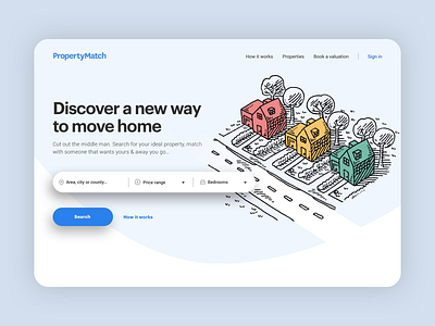 Landing page banner blue web design blue website clean design clean interface company website illustration interface design line illustration minimal web design minimal website design ui ui design ux design web design website website design