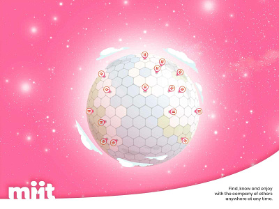 Miit around the world app banner branding illustration logo