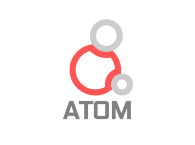Atom - Logo atom atomo branding design identity identitydesign illustration logo poster typography ui vector
