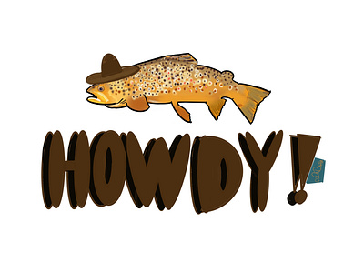 Howdy Trout branding design graphic design illustration logo trout typography