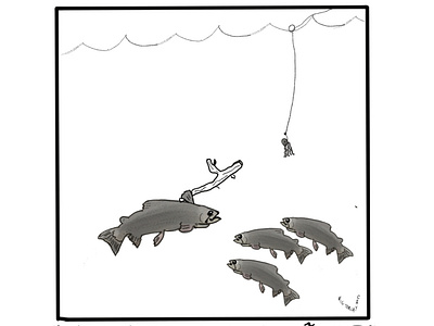 How fish play Piñata. cartoon design graphic design illustration