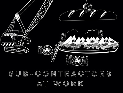 The sub-contractors branding graphic design illustration typography ui ux vector