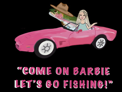 Come on Barbie Let’s Go Fishing! barbie corvette fishing pink trout