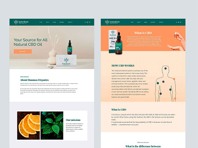 Pages of Haumea Organics concep design figma homepage photoshop