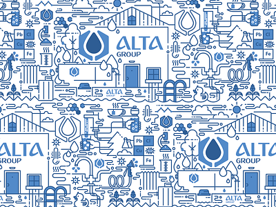 Alta group brand branding design identity illustration pattern patterns water