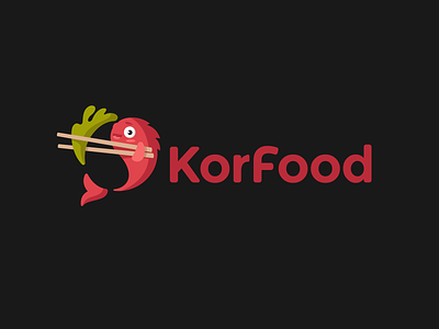 Korfood asia asianfood brand branding fish font food identity illustration korean letter lettering logo logotype type