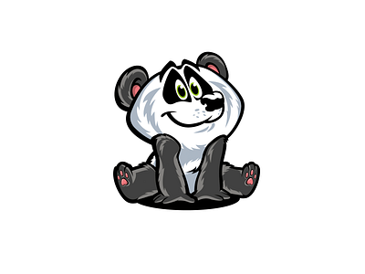 Panda brand branding illustration logo logotype panda smile