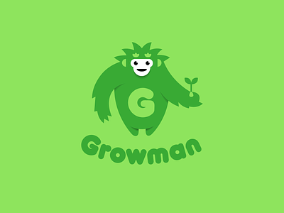 Growman brand branding design equipment fertilizers font grow growing home identity letter logo logotype plant progressive
