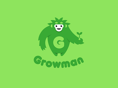 Growman brand branding design equipment fertilizers font grow growing home identity letter logo logotype plant progressive
