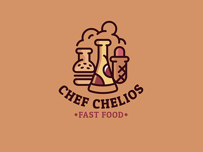 Chef Chelios brand branding burger chef chelios design fast font food hotdog identity illustration letter logo logotype pizza