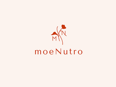 Moe Nutro brand branding design flower font identity illustration letter lingerie logo logotype m mn monogram n rose