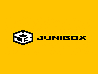 Junibox box brand branding design electronic font identity illustration jb juni letter logo logotype manufacture store yellow
