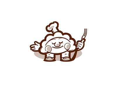 Dumpling big brand branding cook design dumplings fat fork identity illustration logo logotype toque